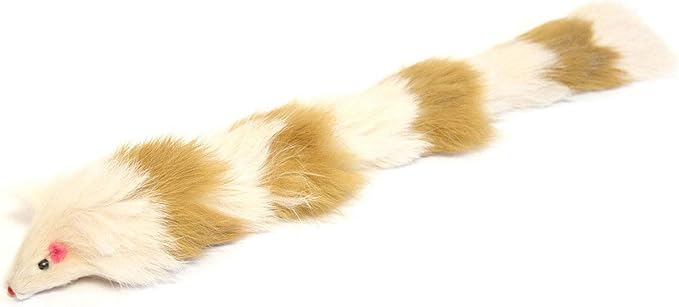 Iconic Pet Set of 6 Fur Weasel Cat Toys with Squeaker for Pets, Best Pet Play Toy for Dogs and Cats, Fun Cat Toys, Dog Toys to Beat Boredom and Satisfy Hunting Instincts