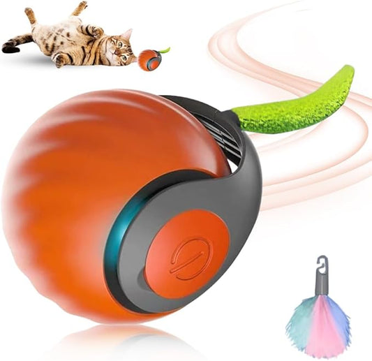 Speedy 3.0 Tail Cat Toy, 2026 New Speedy Tail Interactive Cat Toy for Indoor Cats, 2 Speed Adjustment- Automatic Moving Smart Cat Toys Ball with Tail for Bored Indoor Cats Dogs (Orange)