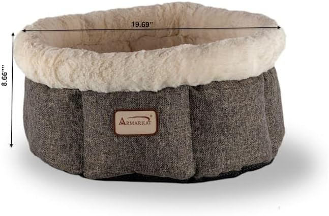 Armarkat Cozy Cat Bed in Beige and Gray C105HHS/MB