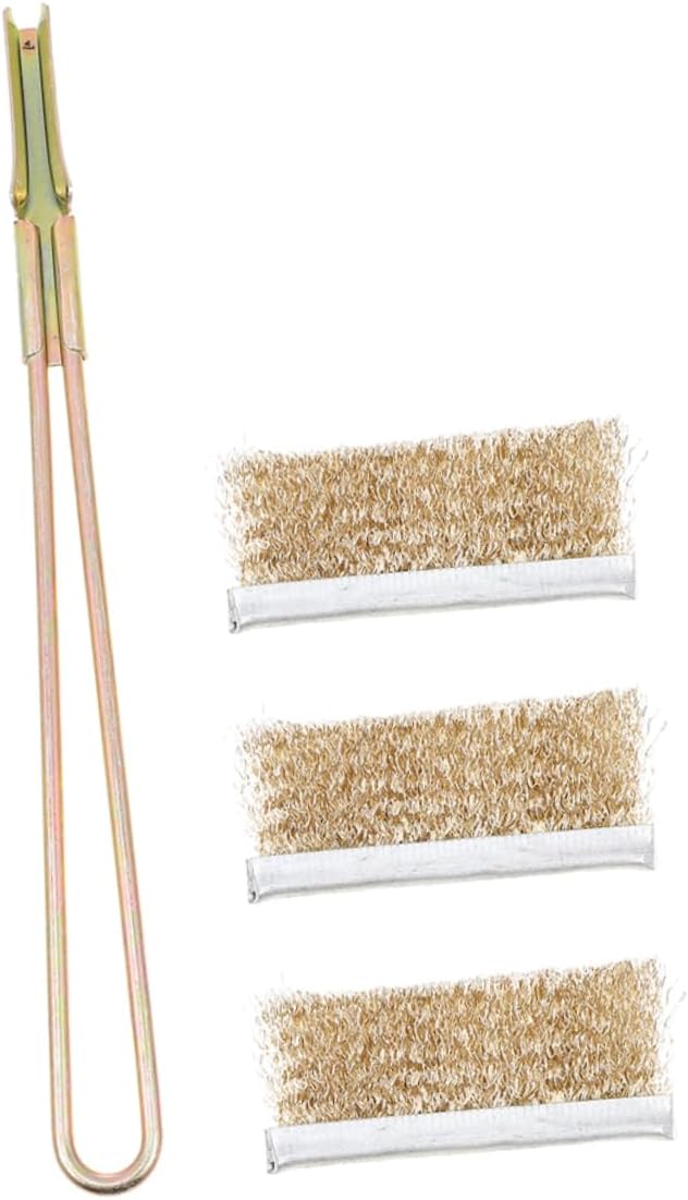 Kisangel 1set Bird Cage Brush Handle Steel Bristles for Cleaning Trays Rungs Accessories Ergonomic Grip Heavy-Duty for Parrots and Animal Cages