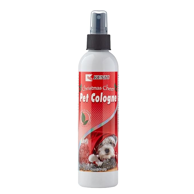 Kenic Christmas Cheer Pet Cologne, Long Lasting Limited Edition Sweet Holiday Treat Scented Dog & Cat Deodorizing Spray, Freshens, Neutralizes and Shines Coat Between Baths, Made in USA