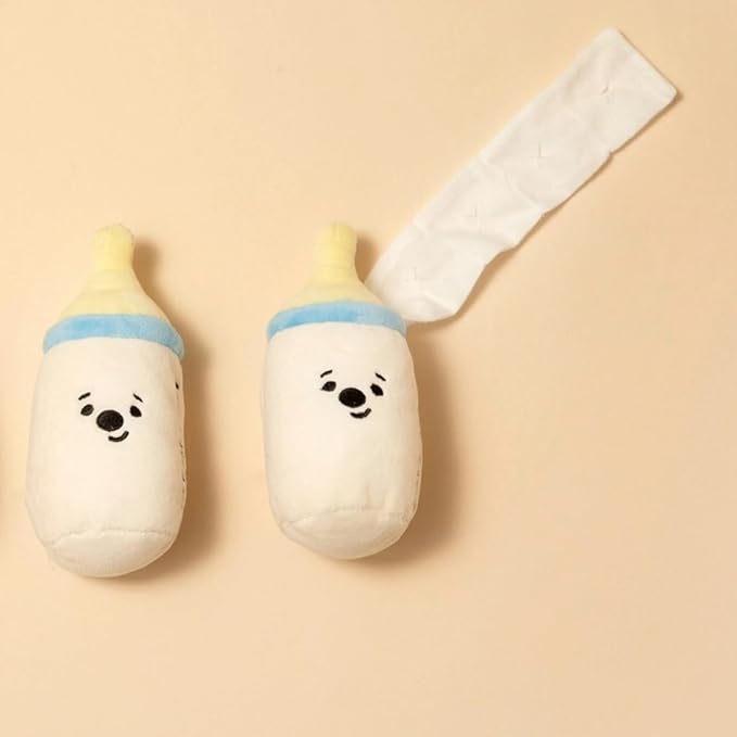 Cat Dog Chew Toy Baby Series Plush Toy Set Cute Pacifier Bottle Rattle Shapes BB Sound Pet Accessories (Baby Set 3pcs)