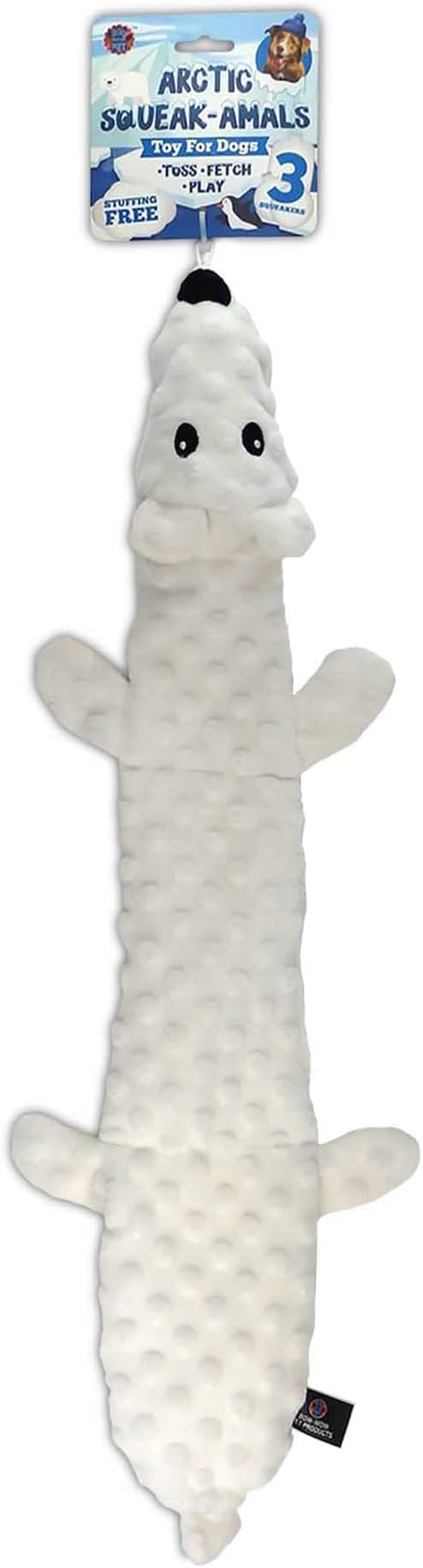 Bow Wow - Squeaky Polar Bear Plush Dog Toy | Large Interactive Dog & Cat Toy for Tug, Fetch & Chew | Soft Durable Stuffed Cat & Dog Toy for Small, Medium & Large | Teething & Indoor Play Toy | 24 Inch