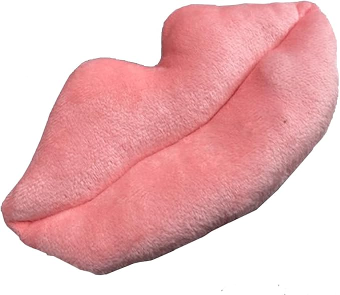 Pink Lips Plush Fetch Dog Toy Pet-Safe, Machine-Washable Material with Squeaker for Bonding, Play Time, Mental Stimulation, Exercise, Training, & More