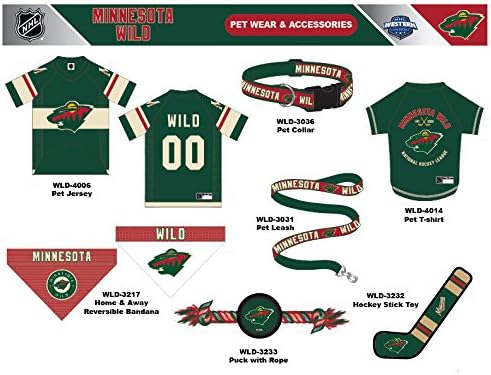 NHL Minnesota Wild Tee Shirt for Dogs & Cats, Medium. - Are You A Hockey Fan? Let Your Pet Be An NHL Fan Too!