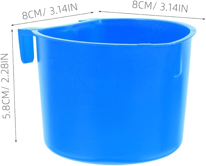 Toyvian 4pcs Hanging Bird and Rabbit Feeding Bowls Thickened Plastic Food and Water Cups for Small Pets 8.3x8.3x6CM Suitable for Pigeons Chickens and Small Animals