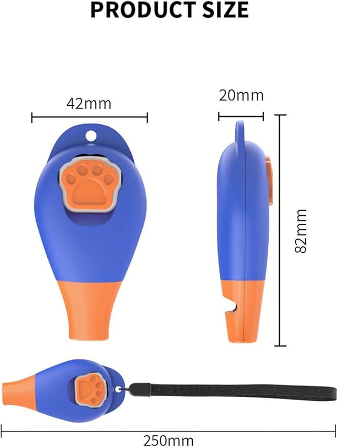Perwin Dog Training Clicker with Whistle and Wrist Strap - Positive Behavior Reinforcer for Pets - All Ages, Puppy and Adult Dogs - Use to Reward and Train - Dog Whistle Included (Purple)
