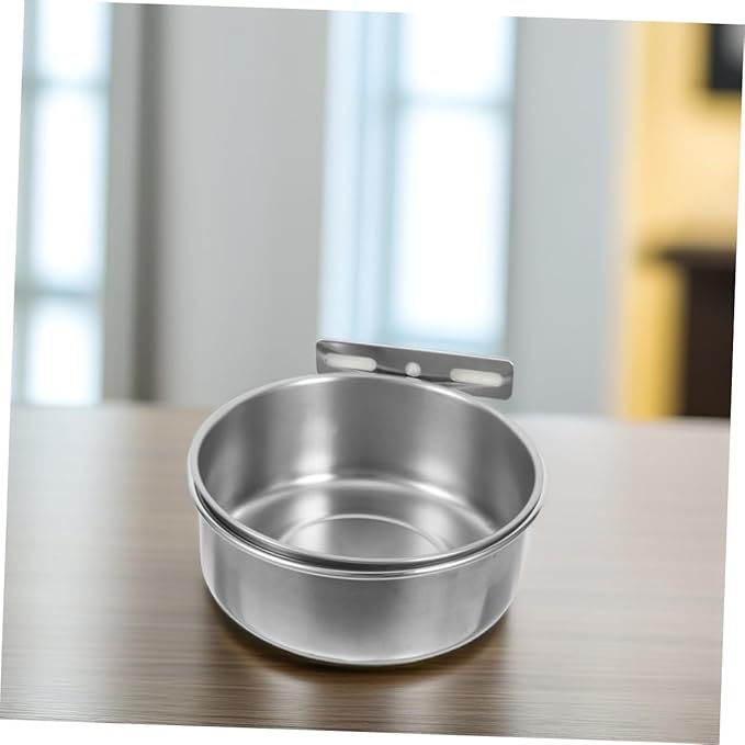 BESPORTBLE Bird Parrot Feeding Bowl Stainless Steel Water and Food Dish for Cockatiel Conure Parakeet and Lovebirds Easy to Holder for Bird Cage Feeding
