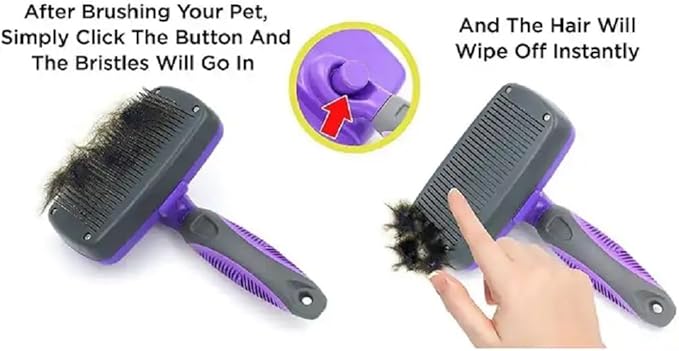 Volpe Cat Brush, Dog Brush, Cat Brushes for Indoor Cats, Easy to Clean, Dog Brush for Shedding, Dog Hair Remover, Deshedding Fur Removal,Purple