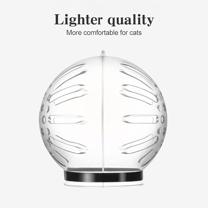 Cat Muzzle for Grooming, Anti-Bite Transparent Face Mask Hood, Breathable Cat Bubble Muzzle for Nail Trimming Shaving and Bathing (Fit Neck:7.36-8.94inch)