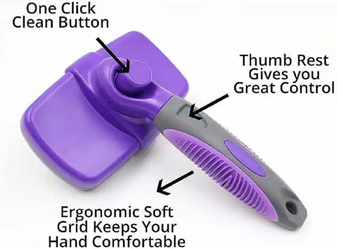 Volpe Cat Brush, Dog Brush, Cat Brushes for Indoor Cats, Easy to Clean, Dog Brush for Shedding, Dog Hair Remover, Deshedding Fur Removal,Purple