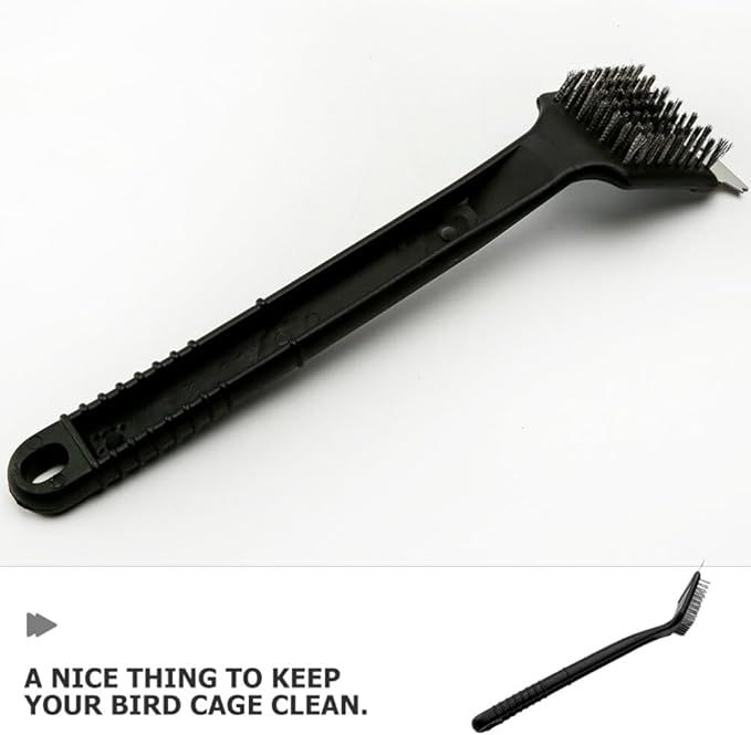 INOOMP 5pcs Handle Birdcage Cleaning Brush Scrubber for Bird Cage Maintenance for All Bird Types and Hard Reach Areas