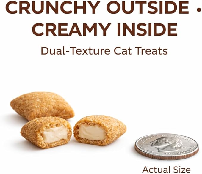 Catnip Cat Treats Bundle - Crunchy Soft Filled Bites + Chicken Puree Squeeze Tube - Healthy Training Treats Indoor Cats Kittens Senior - Low Calorie Food Topper No Artificial Flavors Wheat Soy Free