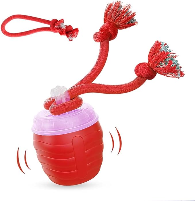 Interactive Dog Toys, 2025 New Motion Activated Cat Balls with 360° Smart Automatic Rolling Moving for Bored Pet Cats Dogs (Red)
