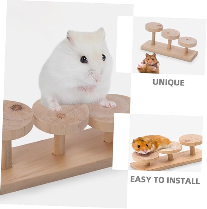 YARNOW Wooden Parrot Ladder Toy Bird Cage Accessory for Parakeets Macaws Parrots