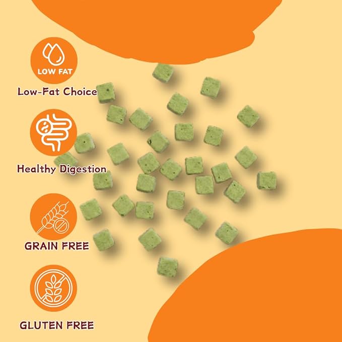 Natural Cat Treats with Real Chicken & Cat Grass, A High-Fiber Snack for Hairball Relief & Gut Health, Soft & Chewy Cubes,10.58 Ounce