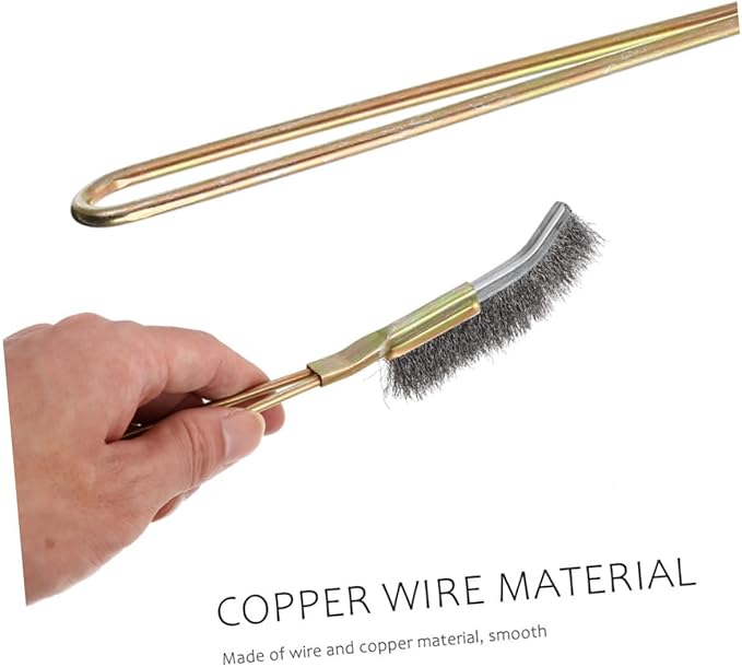 LIOOBO 2Pcs Bird Cage Cleaning Brushes Copper Long Handle for Easy pet Cages Wire Brush for Bird Owners