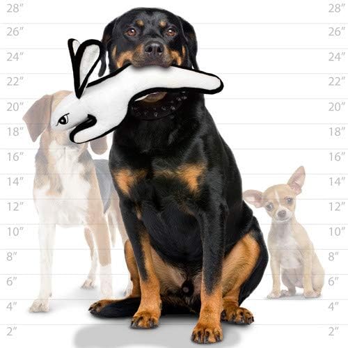 TUFFY - World's Tuffest Soft Dog Toy -Barnyard- Multiple Layers. Made Durable, Strong & Tough. Interactive Play (Tug, Toss & Fetch). Machine Washable & Floats. (White Rabbit, Large 2 Pack)