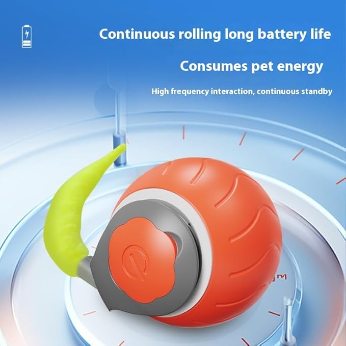 Interactive Automatic Cat Toy Ball with Bionic Tail – USB Rechargeable, Quiet Self-Moving Pet Toy for Indoor Cats