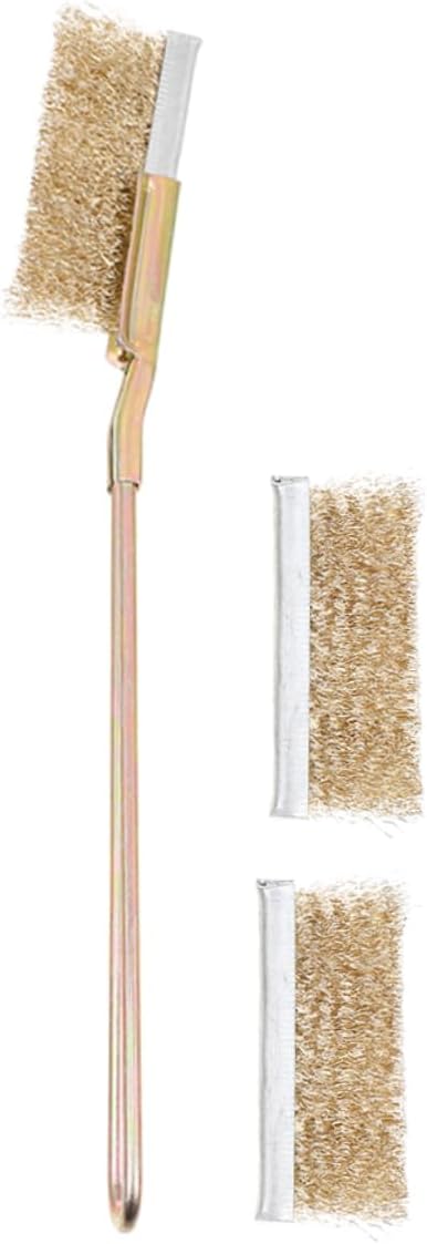POPETPOP 1Set Bird Cage Brush with Long Handle Steel Copper Wire Bristles for Deep Cleaning and Painted Surfaces for Parrot Cages and Animal Enclosures
