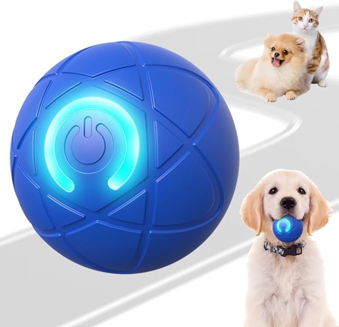 Interactive Dog Toys for Small Dogs, Dog Balls Cat Toys Rolling Ball for Puppy Small Medium Dogs and Cat, Self Moving Jumping Bouncing and Rotating Toy to Keep Them Busy (Blue)