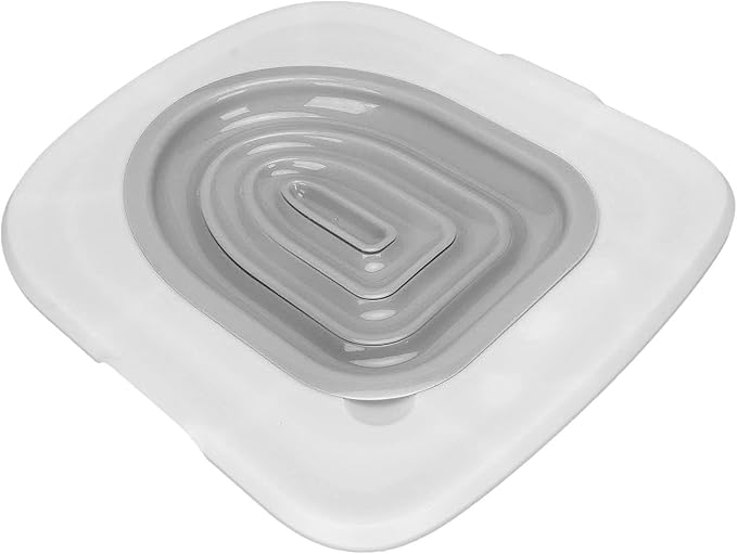 Cat Litter Toilet Cat Litter Training Kit, Universally Designed, Reusable, Ecofriendly Trainer, Includes Training Mat and User Manual. (White Tray, 1 Gray Inner Support)