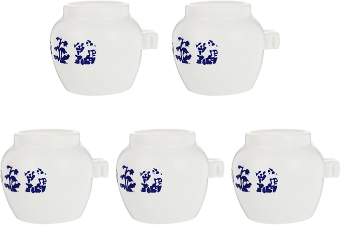 TOYANDONA 5pcs Large Round Parrot Food Bowls Set, Ceramic Style Bird Feeding Cups for Cage, Bird Cage Feeder Water Dish Containers for Parrots, Macaws, Parakeets, and Budgies