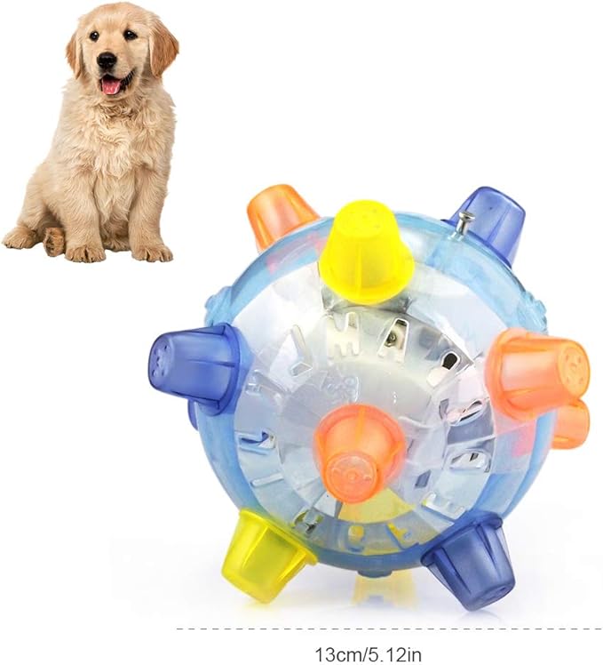 Music Dancing Ball,Flashing Ball Dog Toy Ball Dog Ball Pet LED Jumping Ball Toy Ball,Shake Jumping Ball Flash Bouncing Ball for Dogs Cats (a)