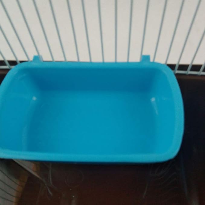 Small Pet Feeding Dish for Case Food Bowl with Hooks Cup Bird Cage Water Bowl for Birds Hamster Puppy Rabbi Pink Plastic