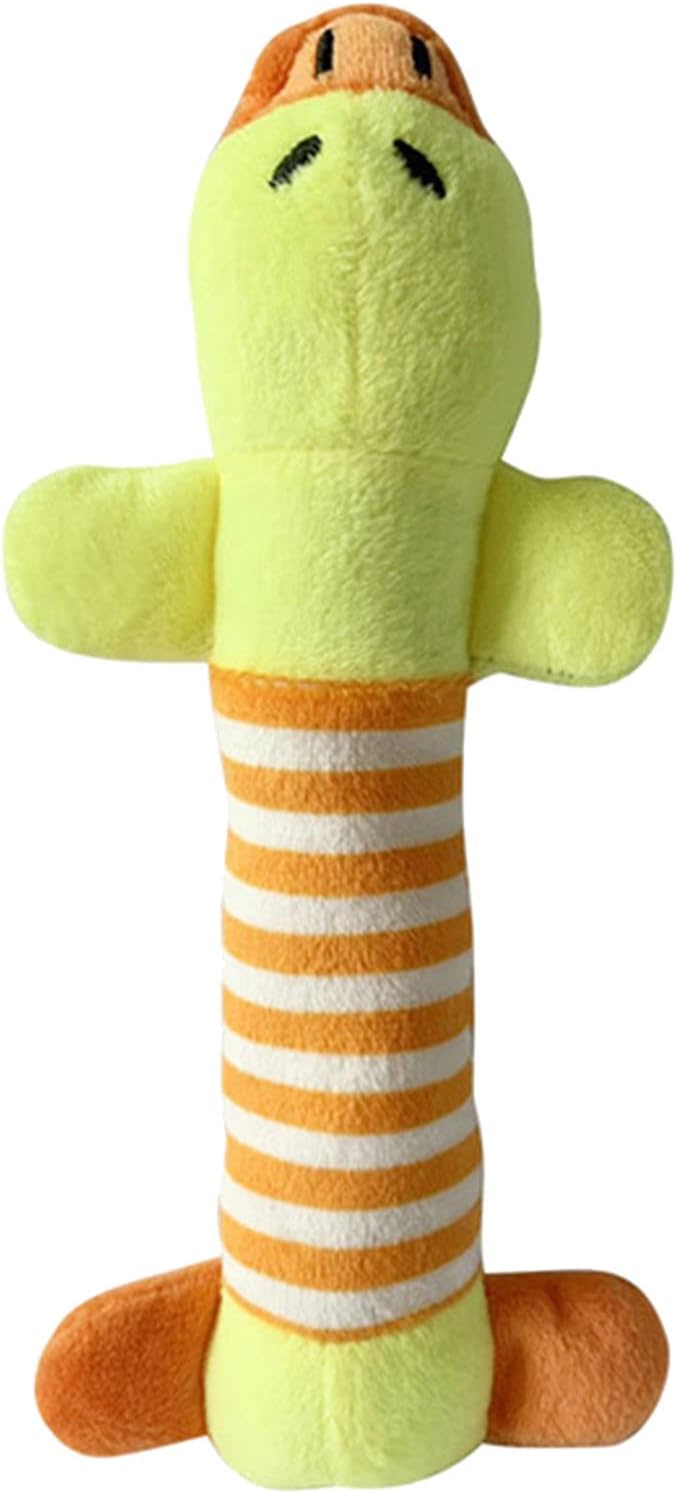 Zerodis Soft Stuffed Animal Shape Dog Chew Toy, Teeth Grinding Toy for Puppies and Cats, Fun Interactive Game (Duck)