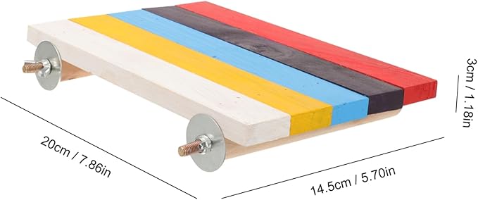 Sosoport Small Pet Toy Wooden Platform for Hamster Guinea Pig Bird Play Gym Perch Bird Cage Stand Easy Install