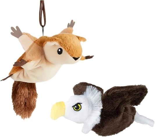 Interactive Rechargeable Flying Bird Cat Toy, Interactive Chirping Bird Wings, Flapping Bird Cat Toy, Chirping Birds Cats Toys for Bored Cats (E-Squirrel+Eagle)