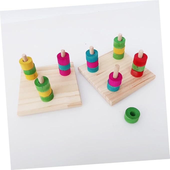 Milisten Parrot Ring Toss Toy Bird Cage Accessories Educational Bird Toy for Parakeets Conures