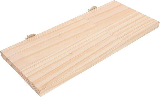 Wood Perch Stand Platform for Parrot and Small Pets, Rectangular Bird Cage Accessory, Natural Wood Exercise for Hamster, Chinchilla, Squirrel,