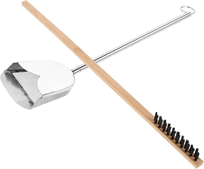 Mipcase 2pcs Bird Cage Cleaning Brush Set Stainless Steel Droppings Shovel Effective Cleaner Tools for Parrots Small Animals and Reptiles