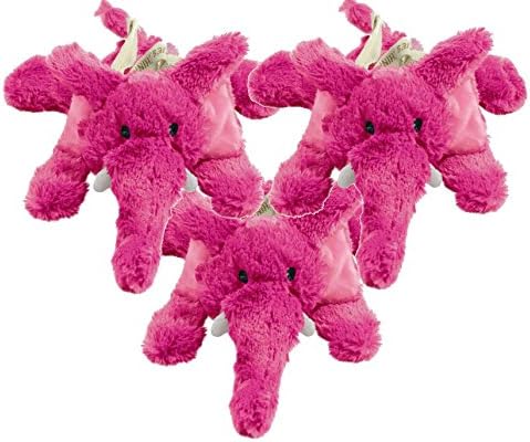 KONG 3 Pack of Cozie Elmer The Elephant Plush Dog Toys - Medium