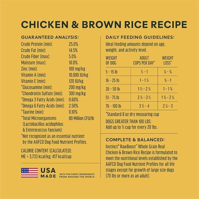 Instinct RawBoost, Natural Dry Dog Food with Freeze-Dried Pieces, Whole Grain Recipe - Real Chicken & Brown Rice, 20 lb. Bag