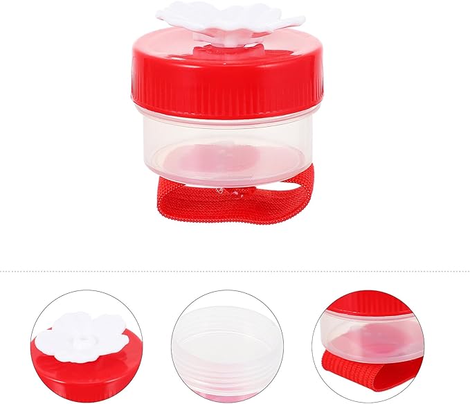 Handheld Hummingbird Feeder Plastic Bird Feeder with Replacement Flower Feeding Ports for Outdoor Garden Patio Backyard Birding Supplies Color Style