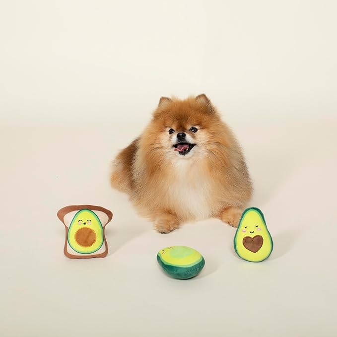 Fringe Studio Squeaker Pet Toy Set, Set of 3, Avocado (289434)