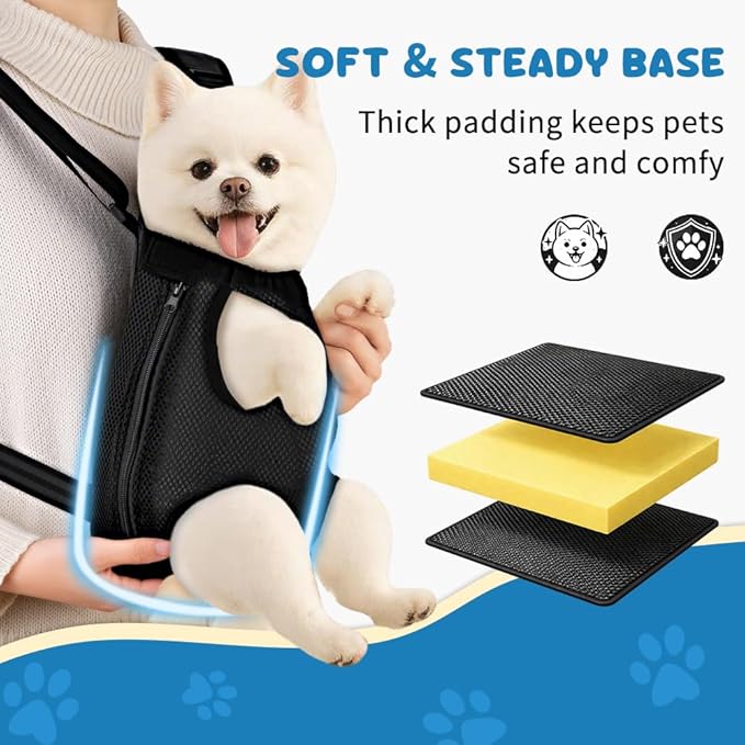 Mosago Dog Backpack Carrier, Adjustable Pet Front Carriers, Legs Out Carrying Sling Travel Bag for Small Medium Dogs 7-11 Lbs, Soft Wearable Puppy Chest Carry Backpacks for Walking/Hiking/Camping