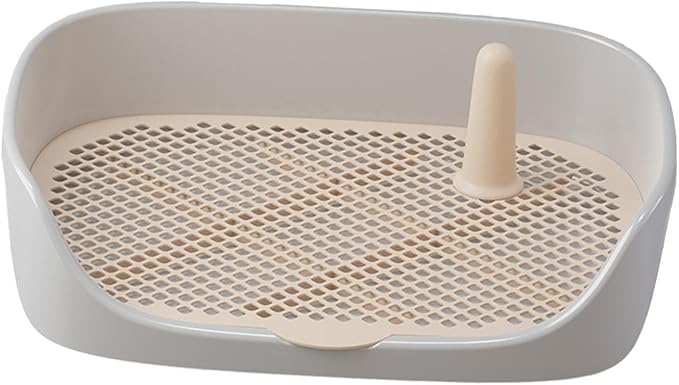 Litter Tray Pet Kitten Toilet Training Potty Pet Litter Pan Portable Design Anti Splashing Function Suitable for Small Animal Indoor Outdoor, Gray 40x30x11cm