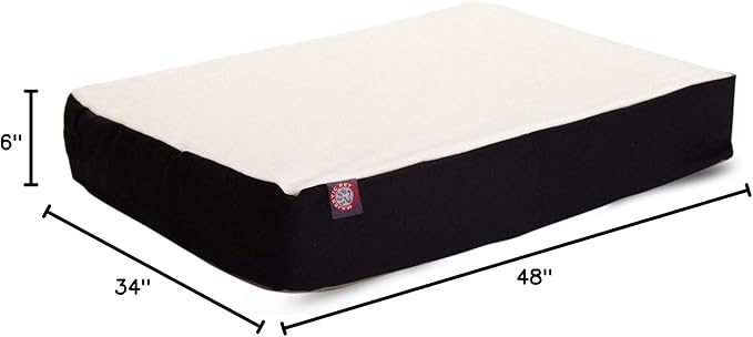 Majestic Pet 48x34x3 Inch Black Orthopedic Memory Foam Rectangle Dog Bed – Large Size Crate Dog Bed for Dogs with Joint Pain, Arthritis – Durable Pet Mattress with Egg Crate Foam, Washable Cover