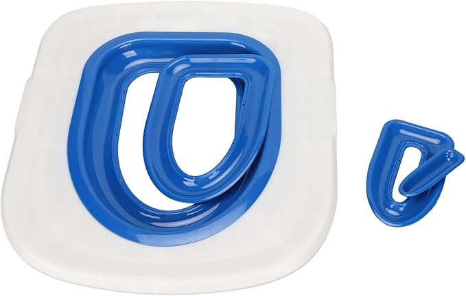 Cat Toilet Training System, Reusable Cat Potty Toilet Training Kit, Sturdy Cat Toilet Training Kit, Cat Toilet Trainer Urinal Seat for Teaching Cat to Use Toilet (White Tray, 1 Blue Inner Support)