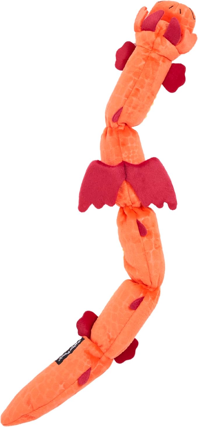 ZippyPaws Zippy Dragonz Plush Dog Toy – Squeaky Plush Toy for Dogs (Red)