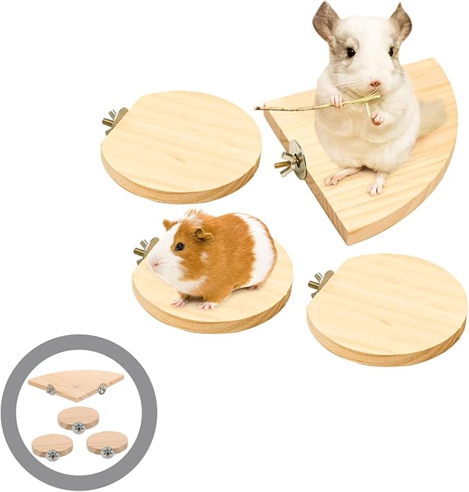 Abaodam 4Pcs Hamster Stand Platform Chinchilla Cage Accessories Parrot Perch Bed for Bird Cage PET Habitat Platform Non-Slip Design Suitable for Small Animals