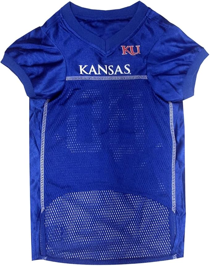 Pets First NCAA College Kansas Jayhawks Mesh Jersey for DOGS & CATS, X-Large. Licensed Dog Jersey with your Favorite Football/Basketball College Team