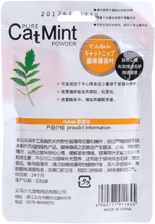 XISAOK Premium Cats Treats Treats Mints Powder Pack of / 0.18 OZ Beds for Outdoor for Large