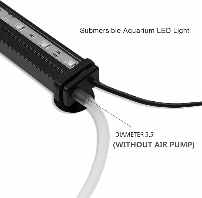 Submersible Aquarium Light:Fish Tank Light with Air Bubble Hole-RGB Color Changing Brightness Adjustable IP68 Waterproof Remote Control LED Light for Aquarium Fish Tank 12 inch