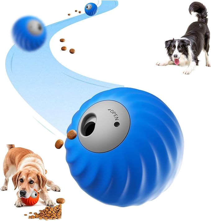 Smart Touch Interactive Dog Toy, 2 in 1 Interactive Dog Balls ＆ Pet Feeder, Track Food Leaking Ball, Cats Dogs