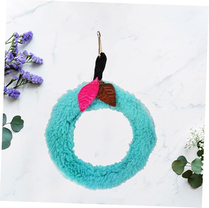 BESPORTBLE Small PET Plush Ring Leaves Parrot Swing Toy Bird Cage Decor for Parakeets and Small Birds Sturdy Hanging Circular Toy Colorful Leaves